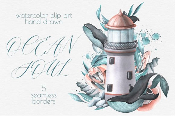 Download Sea Whales Borders Watercolor Clipart - Watercolor clipart Collection