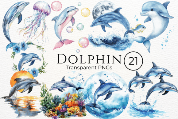 Download Dolphin Watercolor Cliparts - Watercolor clipart Collection