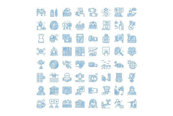 Download Hand Drawn Blue Pen Global Social Issues - Social issues Collection