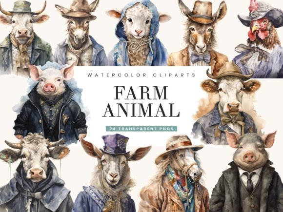 Download Whimsical Farm Animal Characters - Animal characters Collection