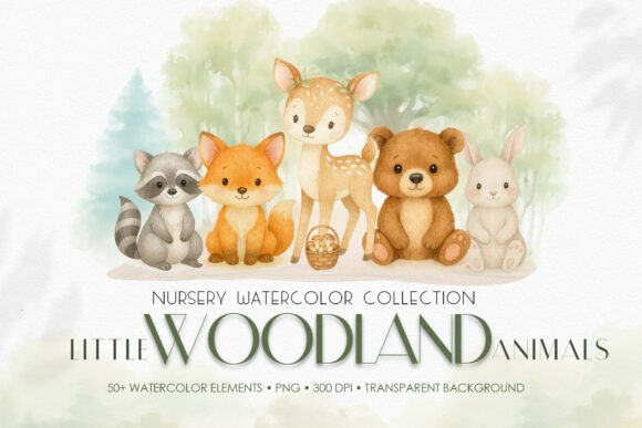 Download Woodland Animals Watercolor Clipart Set - Watercolor clipart Collection