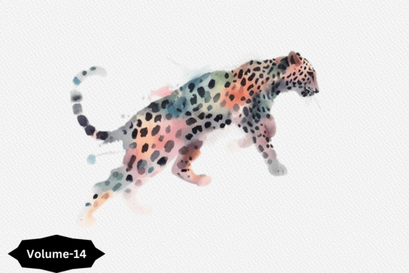 Download Cute Leopard Watercolor Clipart Vol –14 - Watercolor clipart Collection