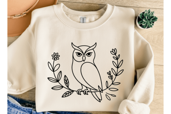 Download Floral Owl Line Art PNG - Owl Collection