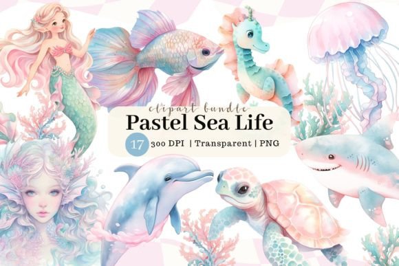 Download Pastel Sea Life Watercolor Clipart - Watercolor clipart Collection