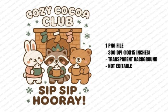 Download Cozy Cocoa Club Winter Animals PNG - Winter animals png Collection
