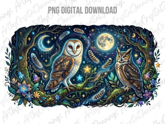 Download Celestial Night Owl Forest Animal PNG - Owl Collection