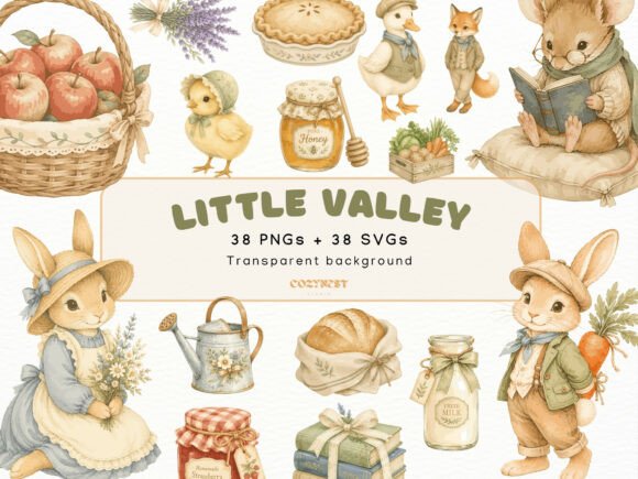 Download Little Valley Watercolor Cliparts, PNG - Watercolor clipart Collection