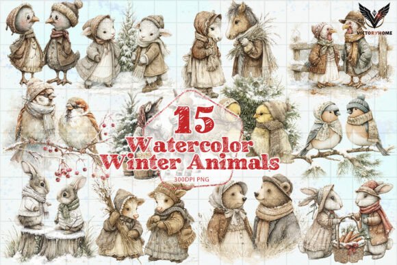 Download Watercolor Winter Animals PNG - Winter animals png Collection