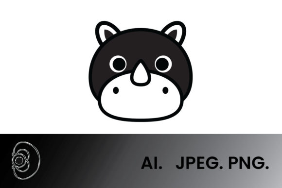 Download Black and White Cute Baby Rhino - Premium Bundle