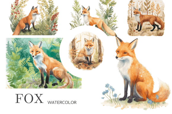 Download Fox Watercolor Clipart Anima Forest PNG - Watercolor clipart Collection