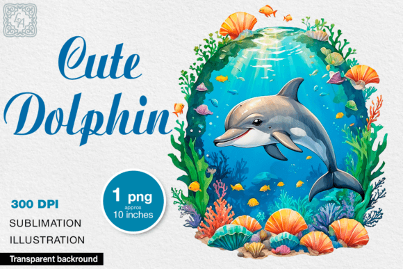 Download Cute Dolphin Watercolor Clipart, Png - Watercolor clipart Collection