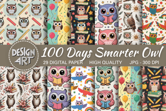 Download 100 Days Smarter Owl Pattern - Owl Collection